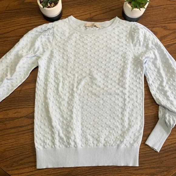 SOLD ❤️Loft Bubble Sweater in Blue🦋 - Picture 4 of 10